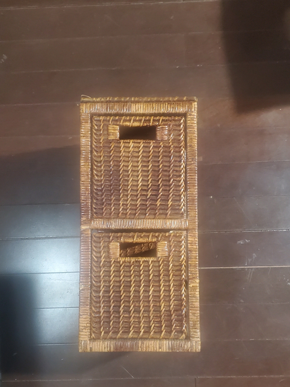 Woven Rattan Two-Drawer Storage Basket
